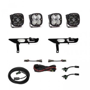 Ford F150 Fog Pocket Kit - Baja Designs - SAE Clear Squadron Pro DC - `21-`27